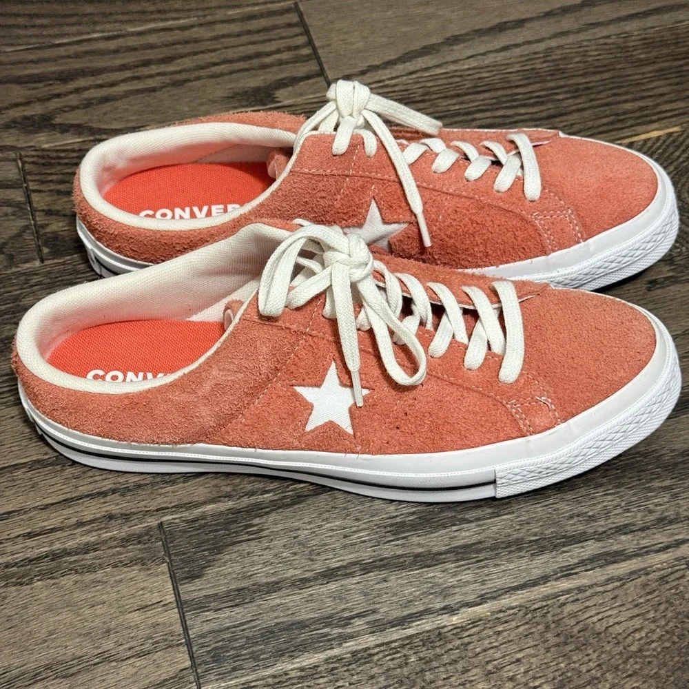 Converse One Star Suede Mule Sneakers Rush Coral Size 9 Men's 11 Women's - Picture 2 of 10